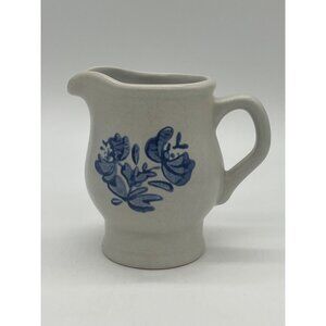 Vintage Pfaltzgraff Yorktowne Stoneware Small Pitcher 4" Tall With Blue Floral D